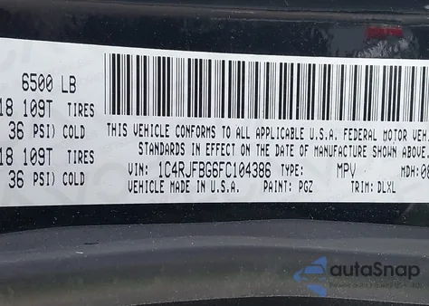 2015 Jeep Grand Cherokee Limited из США, поврежденный, VIN 1C4RJFBG6FC104386